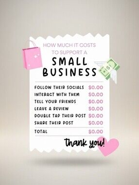 Pink Small Business Support Poster